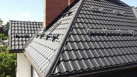 Купить Металлочерепица Гранд Лайн / Grand Line, Kvinta plus, Satin 0,5 цвет RAL7016 темно-серый графитовый - изображение 7